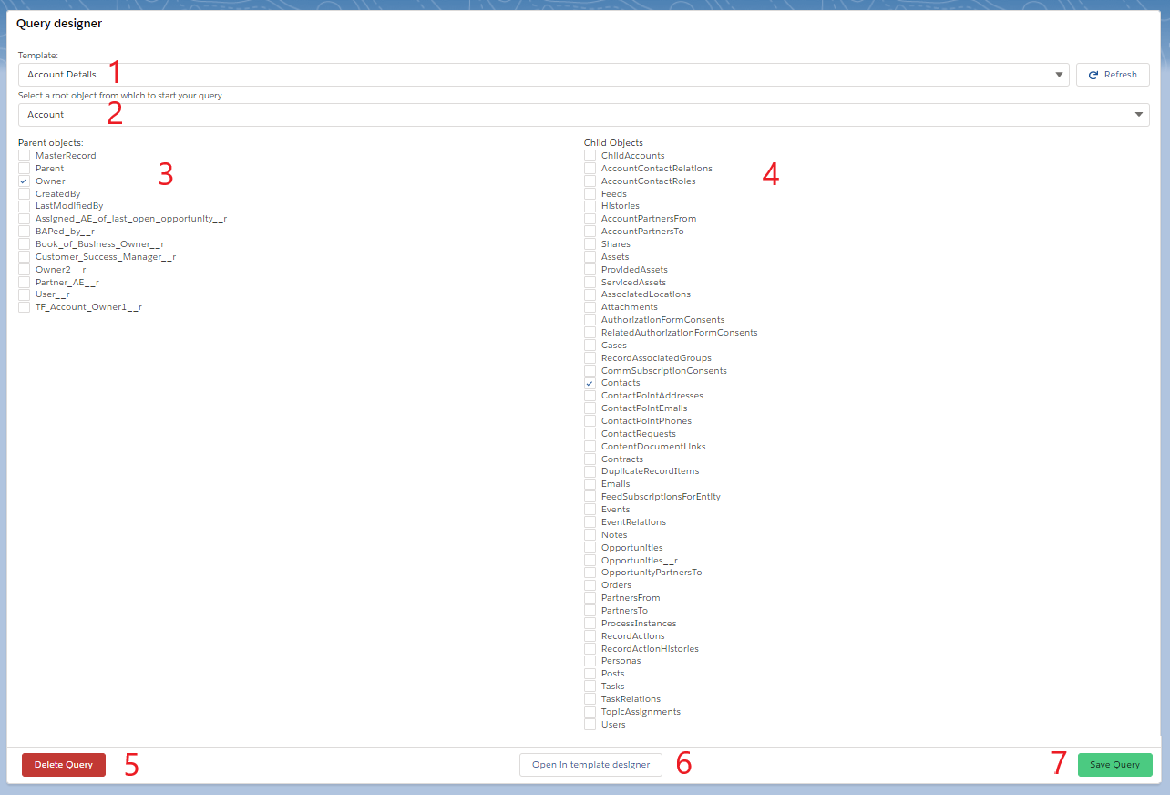 Configuring a salesforce query documotor
